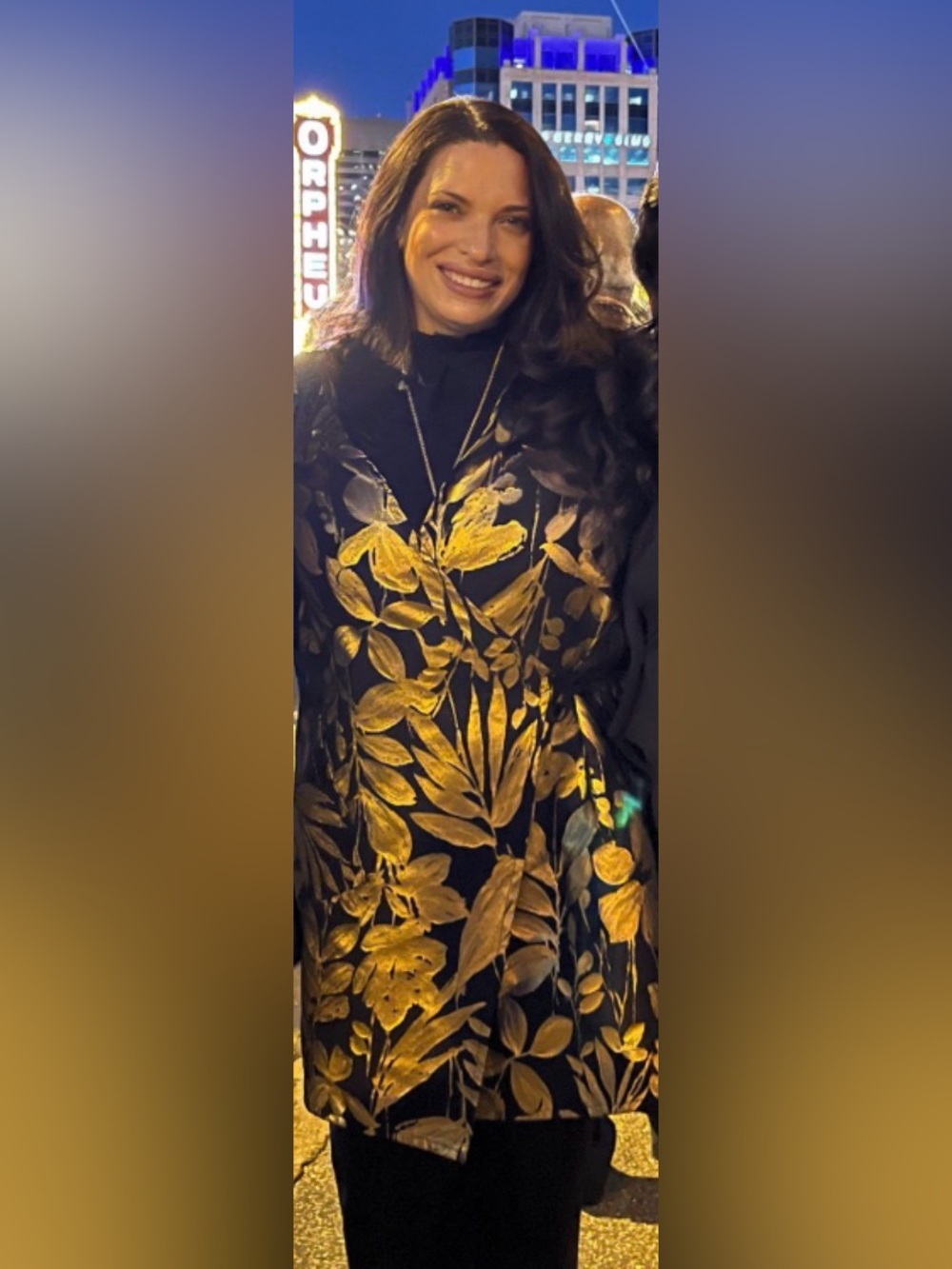 Bryn Walker Calla Jacket Black Gold Floral Leaf Print Italian Fabric